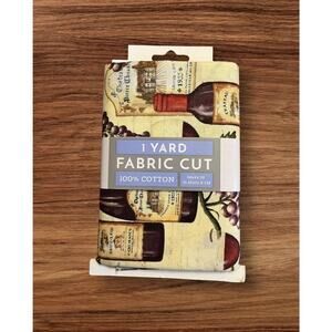 David Textiles 1 Yard Precut - Chateau Vin Rouge Wine Print 100% Cotton